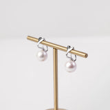 OSM Round Silvery White Earrings 10–11mm – S925 Silver