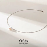 OSM Teardrop White Pearl Necklace 8–9mm, S925 Silver