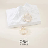 OSM Near-Circle Silvery White Earrings 5–6mm – S925 Silver