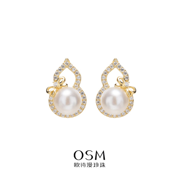 OSM Flat Round Earrings 6–7mm – Gold Tone, S925 Silver