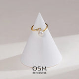OSM Dome-Shaped Adjustable Ring 6–7mm – Gold Tone S925 Silver