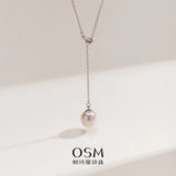 OSM Pearl Necklace 8–9 mm  925 Silver