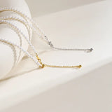 OSM White Pearl Necklace 3–4mm Nearly Round, S925 Silver