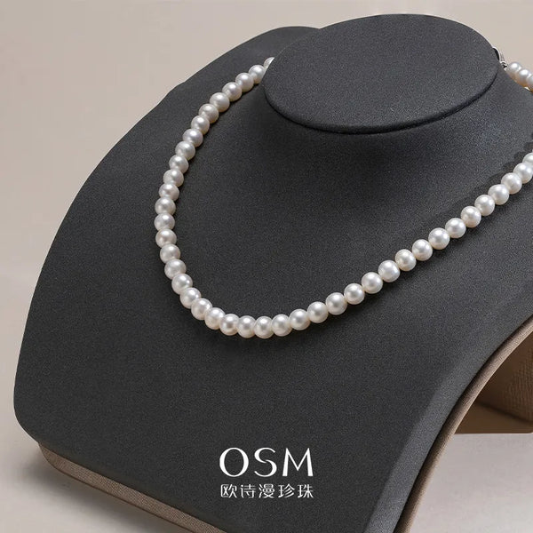 OSM Pearl Necklace 6–7 mm S925 Sterling Silver Clasp