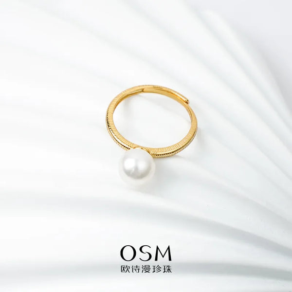 OSM Round Adjustable Ring 8–9mm – Gold Tone S925 Silver