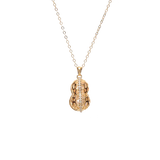 OSM Pearl Necklace 6–7 mm Flat Round 925 Silver / Gold Accents