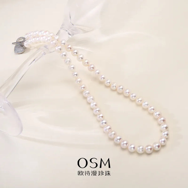 OSM Pearl Necklace 7–8 mm with S925 Sterling Silver Clasp