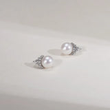 OSM Round Silvery Earrings 11–12mm – 925 Silver with Cubic Zirconia