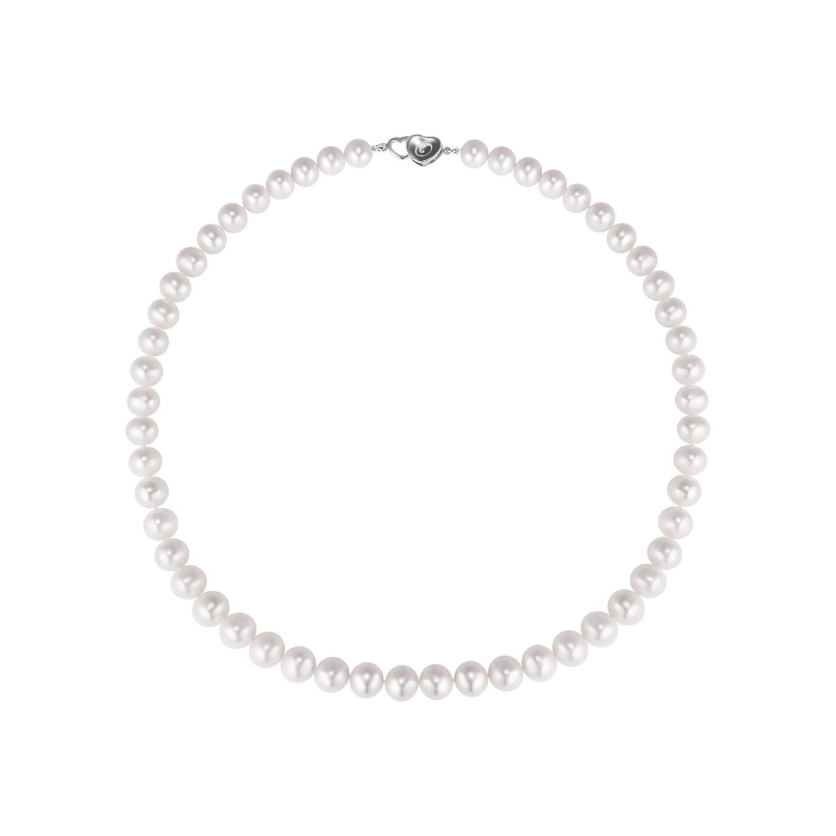 OSM White Pearl Necklace – 8–9mm Near-Round, S925 Sterling Silver Clasp