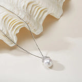 OSM White Pearl Necklace 11–12mm, S925 Silver