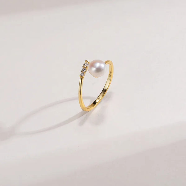 OSM Dome-Shaped Adjustable Ring 6–7mm – Gold Tone S925 Silver