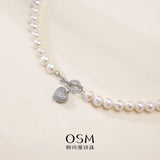 OSM Pearl Necklace 7–8 mm with S925 Sterling Silver Clasp