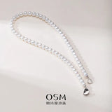 OSM White Pearl Necklace – 7–8mm Circular, S925 Silver
