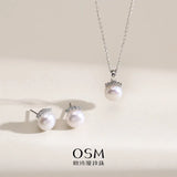 OSM Flat Round Ring & Adjustable Silver Chain Set 8–9mm – S925 Silver