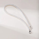 OSM White Pearl Necklace – 7–8mm Circular, S925 Silver