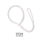 OSM White Pearl Necklace 5–8mm Nearly Round, 160cm