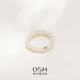 OSM 3–4mm Near-Round Elastic Ring Cord 6cm – 18K Gold