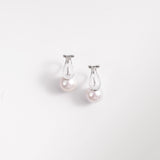 OSM Round Silvery White Earrings 10–11mm – S925 Silver