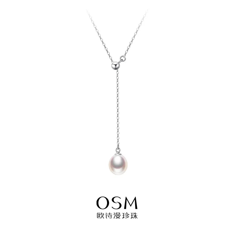 OSM Pearl Necklace 8–9 mm  925 Silver