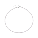 OSM White Pearl Necklace 3–4mm Nearly Round, S925 Silver