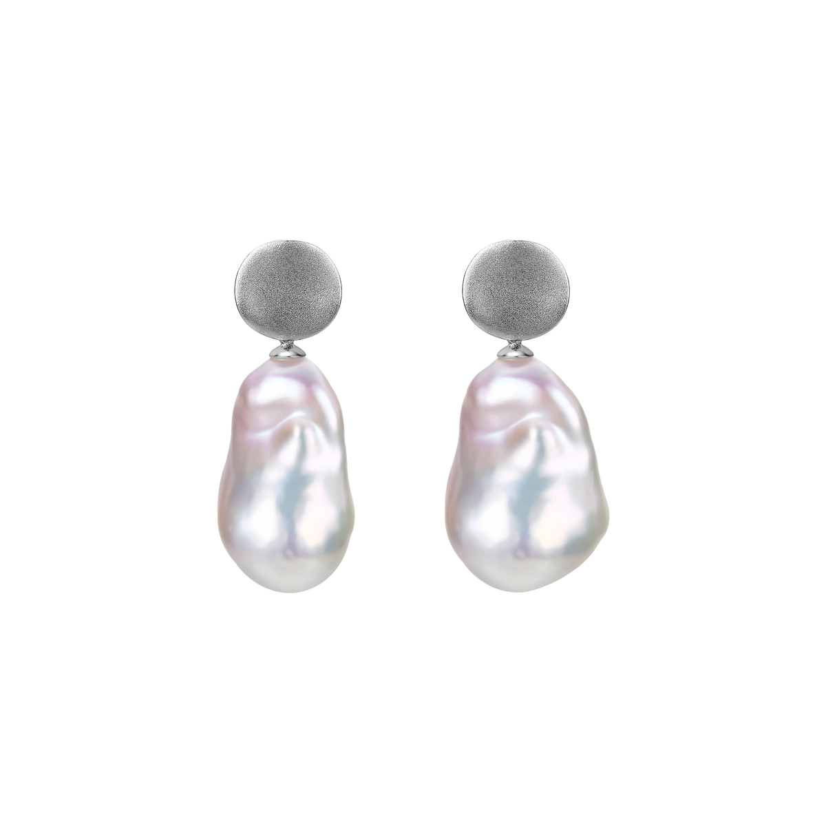 OSM Pearl Earrings 13–15mm White, S925 Silver
