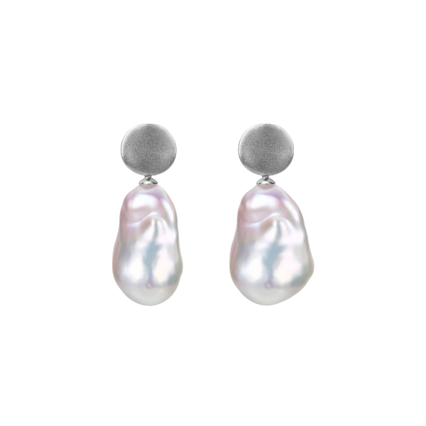 OSM Pearl Earrings 13–15mm White, S925 Silver