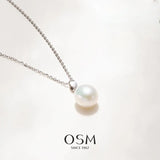 Seedless Pearl Necklace 10–11 mm  925 Silver