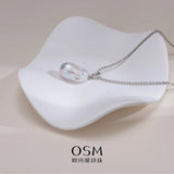 OSM White Pearl Necklace 13–15mm Irregular, S925 Silver