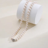 OSM White Pearl Necklace 7–8mm Near-Circular 9K Gold