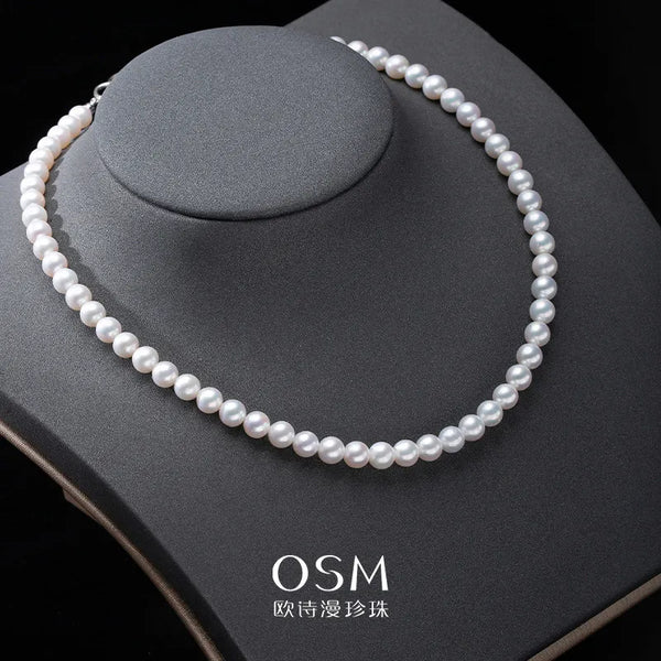 OSM Pearl Necklace 6–7 mm with S925 Sterling Silver Clasp