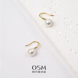 OSM Flat Round Earrings 8–9mm – Gold Tone, S925 Silver