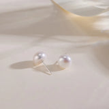 OSM Set of 4 Flat Round Silvery White Earrings 6–9mm S925 Silver