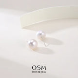 OSM Flat Round Silvery White Earrings 10–11mm – S925 Silver