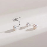 OSM Flat Round Silvery White Earrings 4–8mm – S925 Silver