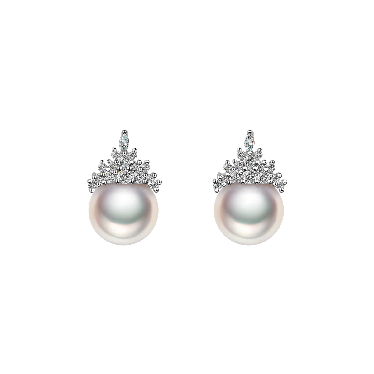 OSM Round Silvery Earrings 11–12mm – 925 Silver with Cubic Zirconia