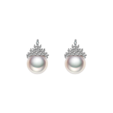 OSM Round Silvery Earrings 11–12mm – 925 Silver with Cubic Zirconia