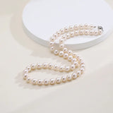 OSM White Pearl Necklace 7–8mm Near-Circular 9K Gold