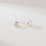 OSM Flat Round Silvery White Earrings 10–11mm – S925 Silver