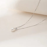 OSM Teardrop White Pearl Necklace 8–9mm, S925 Silver