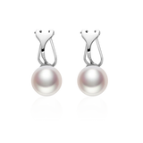 OSM Round Silvery White Earrings 10–11mm – S925 Silver