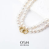 OSM Pearl Necklace 7–8 mm, 120 cm with Gold Alloy Clasp
