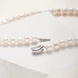 OSM White Pearl Necklace – 8–9mm Near-Circular, Silvery White