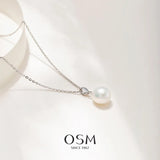 Seedless Pearl Necklace 10–11 mm  925 Silver