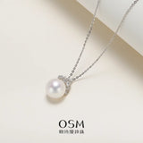 OSM White Pearl Necklace 11–12mm, S925 Silver