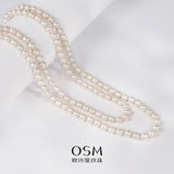 OSM Pearl Necklace 7–8 mm, 120 cm with Gold Alloy Clasp