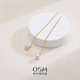 OSM Circular Silvery White Earrings 7–8mm – S925 Silver
