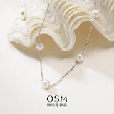 OSM White Pearl Necklace 6–7 mm 925 Silver