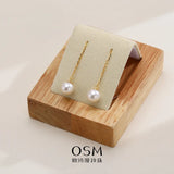 OSM Circular Silvery White Earrings 7–8mm – S925 Silver