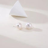 OSM Flat Round Silvery White Earrings 10–11mm – S925 Silver
