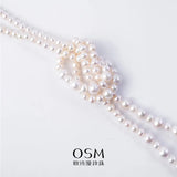 OSM White Pearl Necklace 5–8mm Nearly Round, 160cm